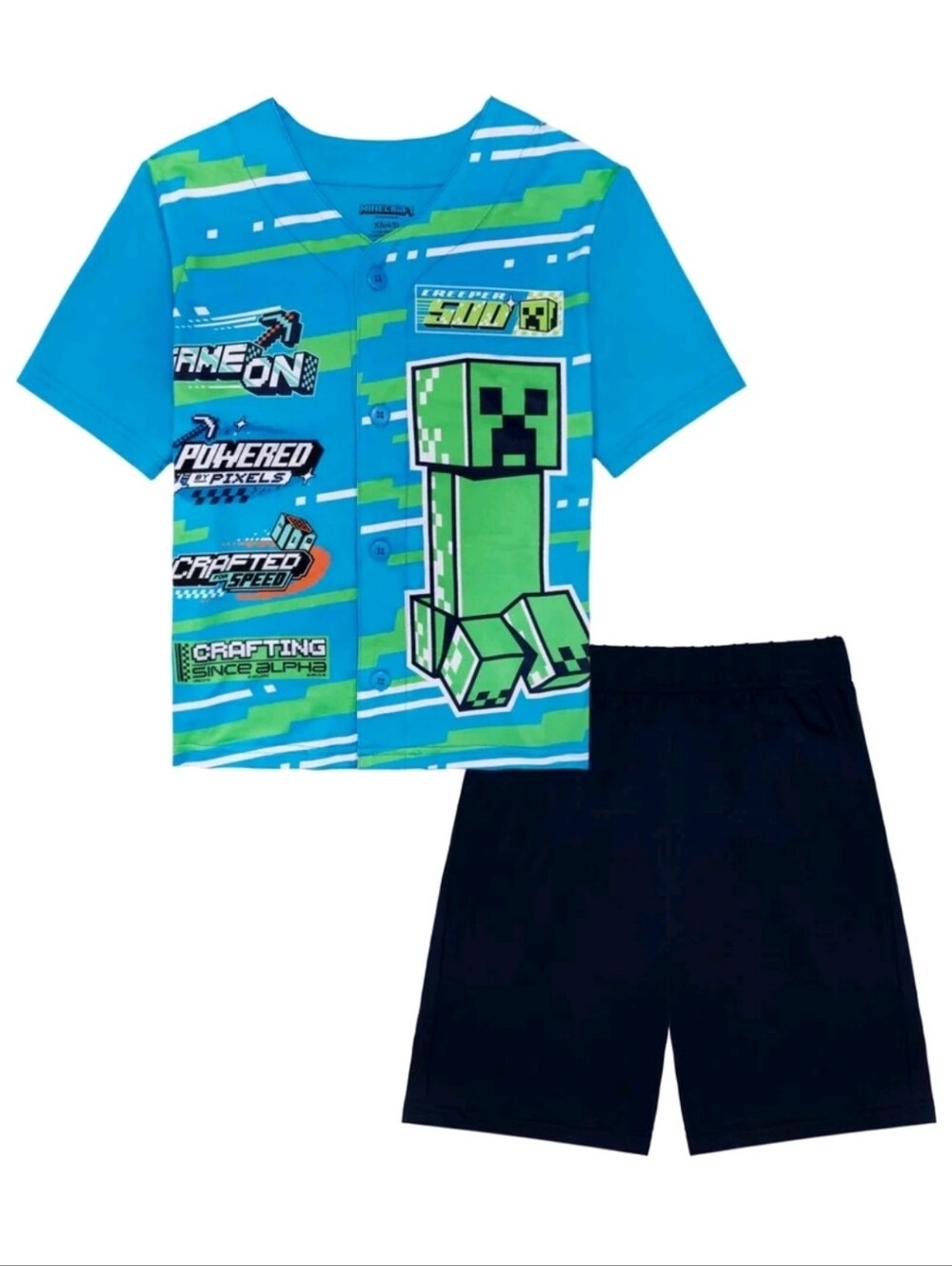 Minecraft Boy's 2-Piece Short Sleeve and Short Pajama Set